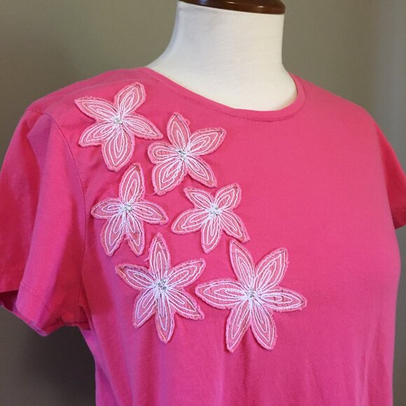 Izod Barbie Pink Floral Embroidered 100% Cotton Baby Tee - Picture 6 of 16